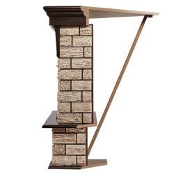 Портал Firelight Forte Wood 25U (угловой) камень коричневый/шпон темный дуб